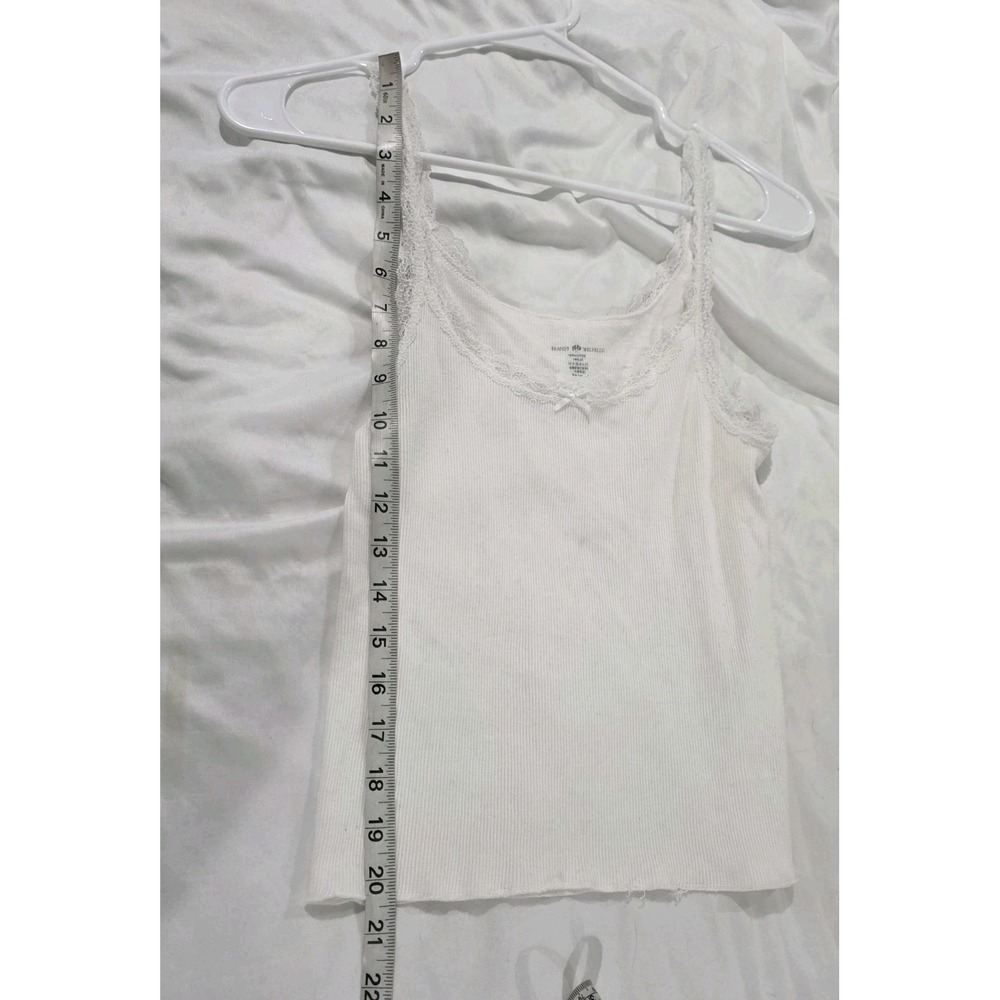 Y2K Brandy Melville Womens Lace Trim Tank Top Size Xs White Fairy Coquette - Picture 5 of 6